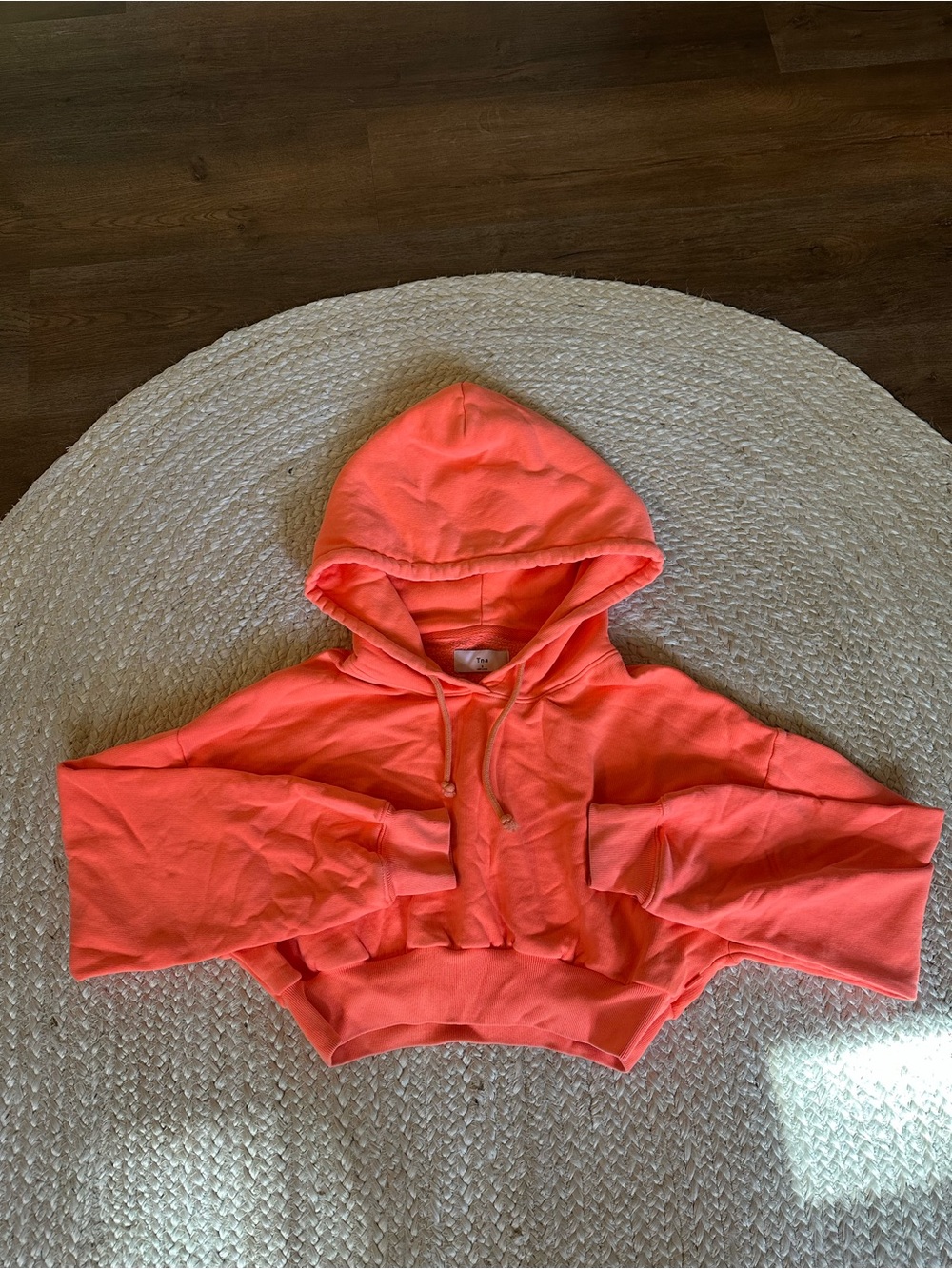 TNA Neon Coral Cropped Hoodie